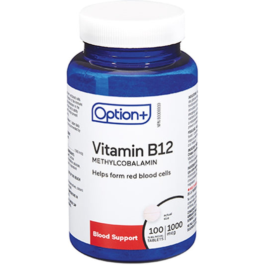 Option+ Vitamin B12 1000mcg - 100 Sublingual Tablets