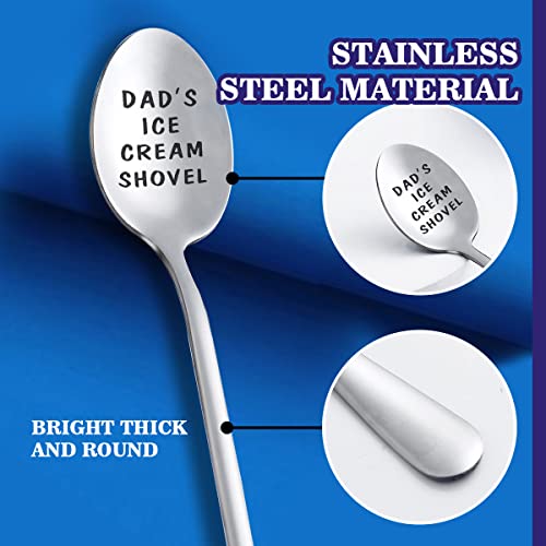 Dad's Ice Cream Shovel Spoon - Funny Engraved Stainless Steel Novelty Spoon