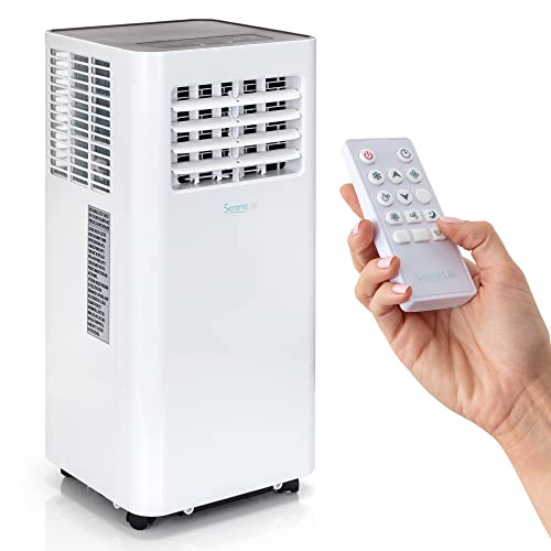 SereneLife Compact Freestanding Portable Air Conditioner-10,000 BTU Indoor Unit w/Dehumidifier & Fan Modes - Up To 300 Sq. Ft-SLPAC105W