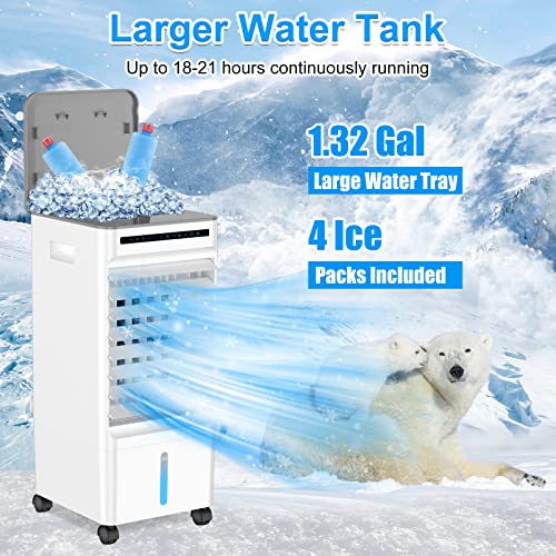 Portable Air Conditioners, 4-IN-1, 4 Modes 3 Speeds, 1.32 Gal Water Tank, Portable AC with Remote, 7H Timer, 90°Oscillation...